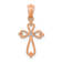 14k Rose Gold Diamond Accented Cross Pendant