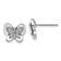 Rhodium Over 14k White Gold Diamond Butterfly Stud Earrings