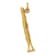 14k Yellow Gold Textured 3D Clarinet Pendant