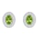 6x4mm Oval Peridot 1/5 ctw Diamond Rhodium Over Sterling Silver Halo
Stud Earrings