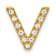 10k Yellow Gold 0.116 cttw Diamond Letter V Initial Charm