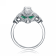Green Cubic Zirconia, Rhodium Plated over Sterling Silver Ring