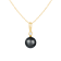 Cultured Tahitian Pearl 10mm Diamond Pendant in 14k Yellow Gold