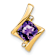 10k Yellow Gold 1.25 cttw Amethyst and Accent Diamond Pendant