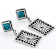 Blue Turquoise And Silver Deisgn Sterling Silver Dangle Earrings 5mm