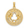 14k Yellow Gold Textured Jamaica with Dolphins Circle Charm