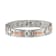 White Cubic Zirconia Stainless Steel Brushed Rose IP Plated Men's Bracelet