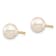 14K Yellow Gold 6-7mm White Round Freshwater Cultured Pearl Stud Post Earrings