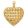 14k Yellow Gold 3D Cut-out Diamond-Cut Puffed Heart Pendant