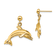 14k Yellow Gold Jumping Dolphin Dangle Earrings