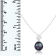 7-8mm Black Cultured Freshwater Pearl Sterling Silver Pendant W/Chain