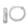 Rhodium Over 14k White Gold Diamond-Cut X Satin 1/2" Hinged Hoop Earrings
