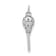 Rhodium Over 14k White Gold Textured Diamond Lacrosse Stick Pendant