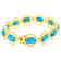 Turquoise Oval Station Bracelet In 18K Gold Over Sterling Silver 12x8mm