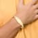 14k Yellow Gold Soft Diamond Shape Curb Link ID Bracelet