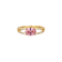 Pink And White Cubic Zirconia 18K Gold Over Sterling Silver Ring 1.72ctw