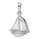 Rhodium Over Sterling Silver Polished 3D Sailboat Pendant