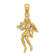 14k Yellow Gold 3D Textured Large Virgo Zodiac pendant