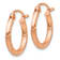 14k Rose Gold Satin and Diamond-Cut 9/16" Hoop Earrings