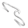 Rhodium Over Sterling Silver Polished Wave Bangle