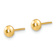 14k Yellow Gold Polished and Diamond-Cut 4.5mm Button Earrings