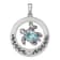 Rhodium Over Sterling Silver Round Moveable Crystal Turtle Pendant