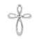 Rhodium Over 10k White Gold Diamond Cross Chain Slide Pendant