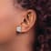 Rhodium Over 14k White Gold Polished and Diamond-Cut 10mm Puffed Square
Stud Earrings