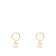 White Cultured Freshwater Pearl 14k Yellow Gold Earrings 7-7.5mm