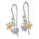 Rhodium Over Sterling Silver Two-tone Starfish and Shell Dangle Earrings