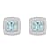 5mm Cushion Aquamarine 1/5 ctw Diamond Rhodium Over Sterling Silver Halo
Stud Earrings