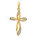14K Two-tone Gold Diamond Cross Pendant