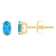5x3mm Oval Blue Topaz 14k Yellow Gold Stud Earrings