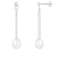 White Cultured Freshwater Pearl and Cubic Zirconia Rhodium Over Sterling
Silver 7-8mm Drop Earrings