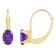 6x4mm Oval Amethyst 10k Yellow Gold Drop Earrings