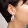 14K Yellow Gold Over Sterling Silver Illusion Hoops in Peony