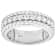 Moissanite Band Ring In Platinum-Enhanced Sterling Silver 1.14ctw
Diamond Equivalent Weight