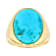 Turquoise Solitaire Dome Ring In 18K Gold Over Sterling Silver 18x13mm