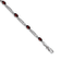 Rhodium Over 14k White Gold Garnet and Diamond Bracelet