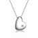 Heart Of Grace CZ Pendant Necklace In White Rhodium Over Brass
