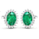 2.0ctw 14K White Gold  Zambian Green Emerald and White Diamond Halo Earrings