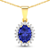 1.15ctw 14K Yellow Gold Tanzanite and White Diamond Pendant with 18 inch
Cable Chain
