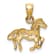 14K Yellow Gold Diamond-cut Horse Pendant