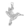 Rhodium Over Sterling Silver Polished Hummingbird Pendant