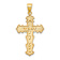 14k Yellow Gold Textured Reversible Passion Cross Pendant