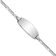 Rhodium Over 14k White Gold Polished Oval Figaro ID Bracelet
