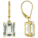 Prasiolite Green Quartz Octagon Earrings In 18K Gold Over Sterling Silver