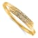 14k Yellow Gold Polished and Diamond-Cut Overlap Hinged Bangle