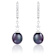 7-8mm Black Cultured Freshwater Pearl and Cubic Zirconia Rhodium Over
Sterling Silver Earrings