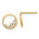 14k Yellow Gold Polished 9.25mm Open Circle Cubic Zirconia Stud Earrings